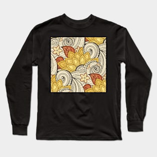 Paisley Print with Vintage Floral Motifs Long Sleeve T-Shirt